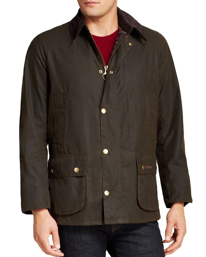 Shop Barbour Ashby Tailored Waxed Cotton Jacket In Olive