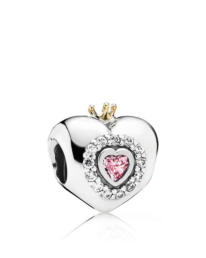 strip degree friction Pandora Moments Collection Sterling Silver, Cubic Zirconia & 14k Gold  Princess Heart Charm | Bloomingdale's