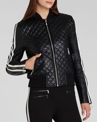 BCBGMAXAZRIA - Morgan Quilted Faux Leather Bomber