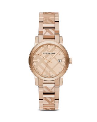 Burberry - Check Etched Bracelet Watch, 34mm