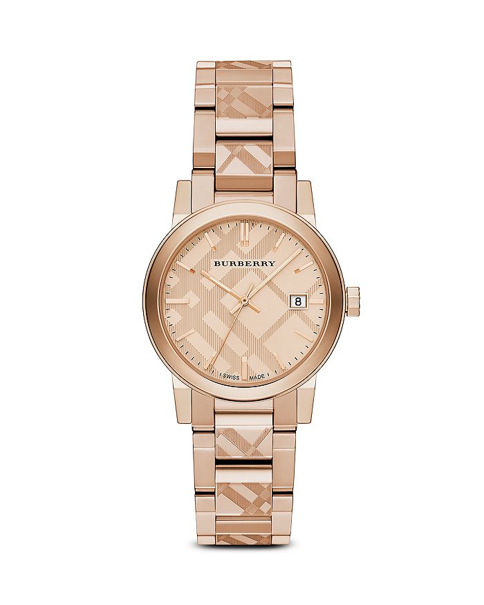 Burberry - Check Etched Bracelet Watch, 34mm