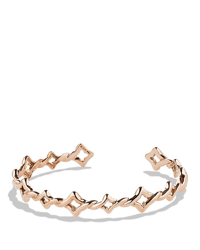 David Yurman Venetian Quatrefoil Single Row Cuff Bracelet in Rose