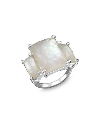 IPPOLITA - IPPOLITA Sterling Silver Rock Candy 3-Stone Prong Set Ring in Mother of Pearl