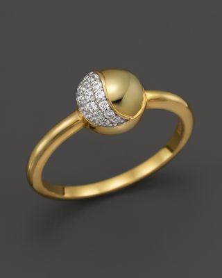 Kara Ross - 18K Yellow Gold Small Hydra Ring with Pav&eacute; Diamonds