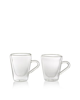Godinger Contessa Cappuccino Double Wall Mugs, Set of 2 - Clear