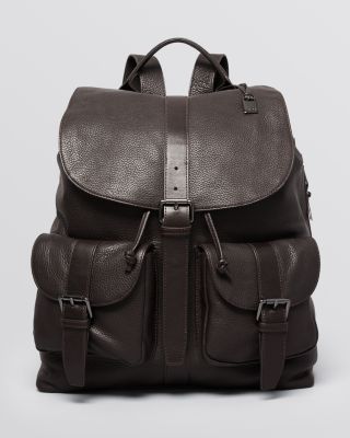 john varvatos leather backpack