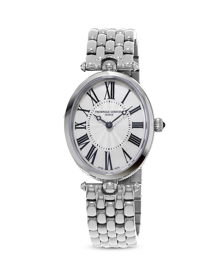 Shop Frederique Constant Classics Art Deco Stainless Steel Watch, 30mm In Silver