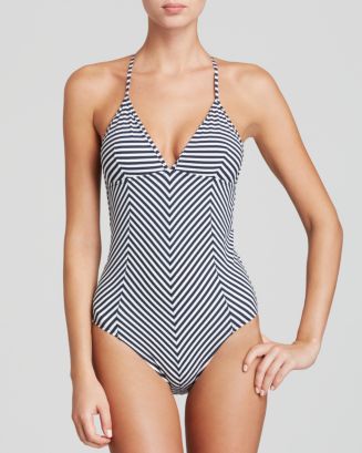 Tory Burch Clemente Stripe One Piece Swimsuit | Bloomingdale's