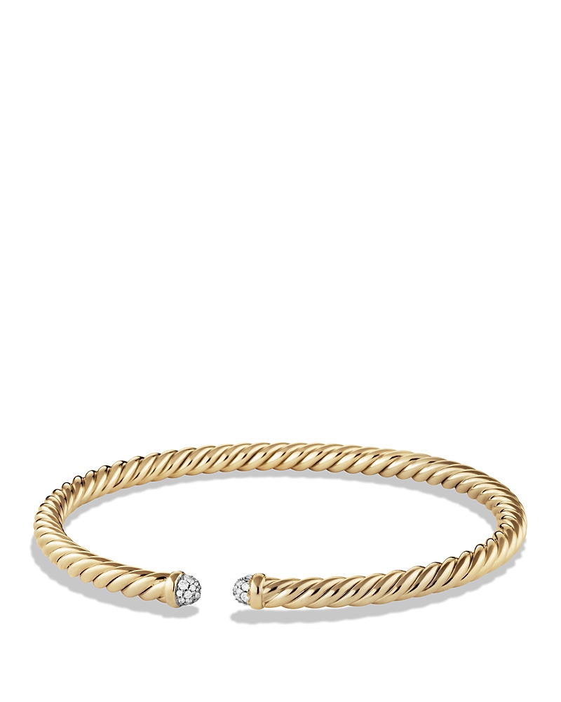 David Yurman Precious Cable Cablespira Bracelet with Diamonds in Gold