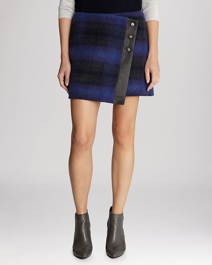 KAREN MILLEN Skirt Blanket Plaid Wrap Bloomingdale s