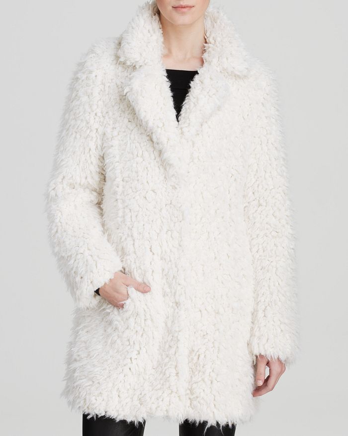 GUESS Coat - Shag Faux Fur | Bloomingdale's