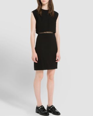 black sandro dress Classy Black Prom Dress Formal Dress with Bubble Sleeves