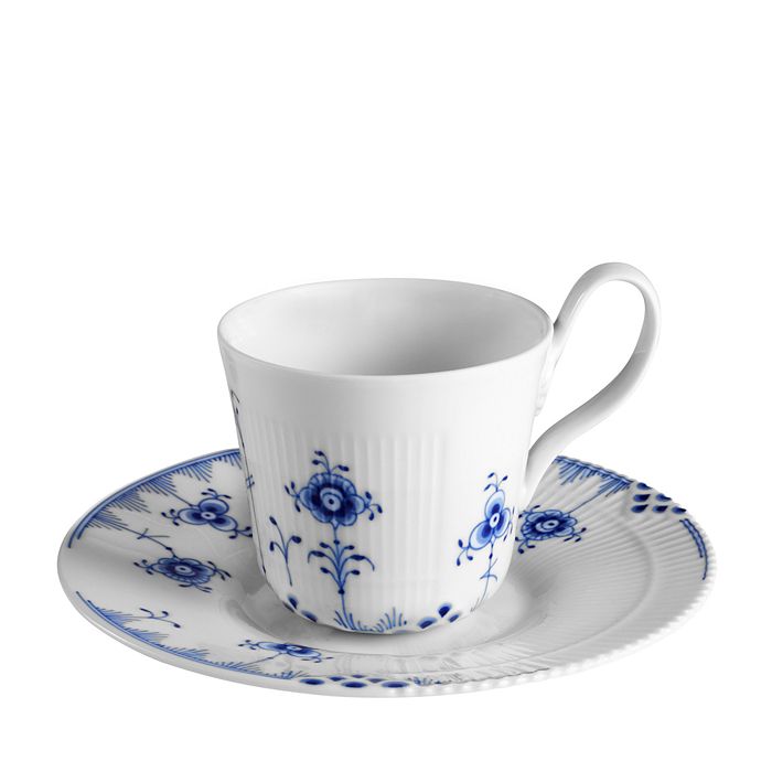 Royal Copenhagen Blue Elements Cup & Saucer In Blue/white