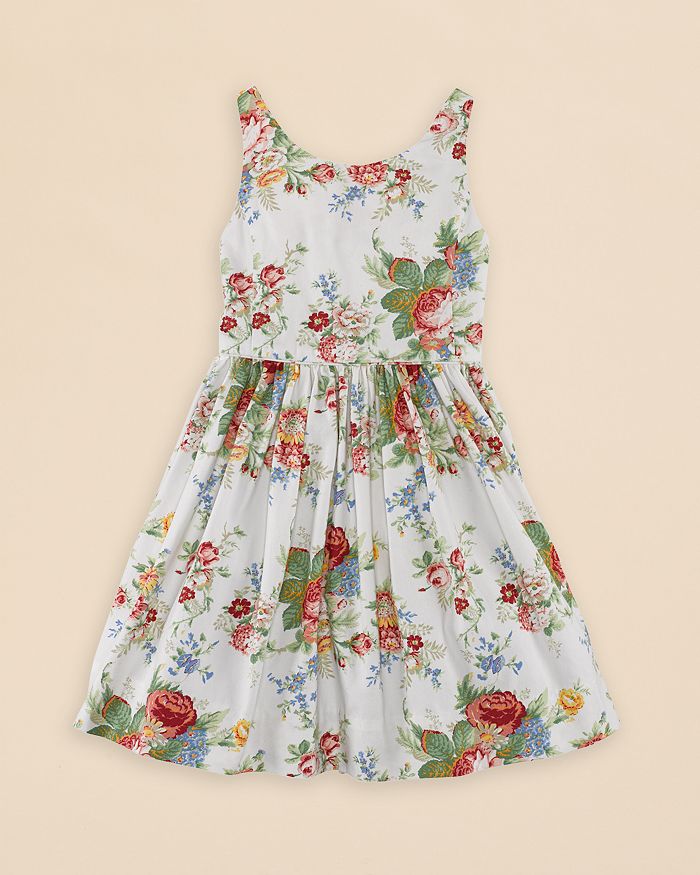 Ralph Lauren Girls' Cotton Oxford Floral Dress - Sizes 2-6X ...