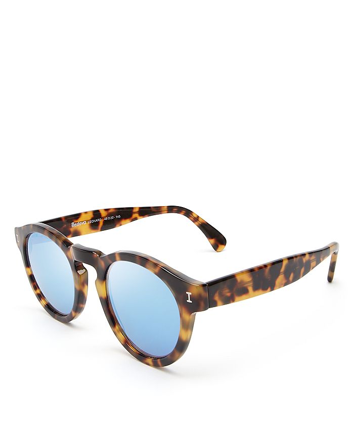 Illesteva - Leonard Mirrored Round Sunglasses, 48mm