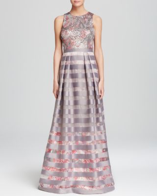 Kay Unger - Gown - Sequin Top & Stripe Skirt Ball