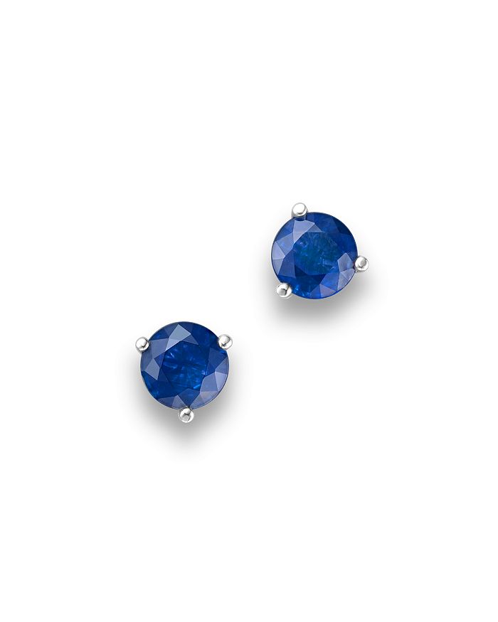 Bloomingdale's Sapphire Stud Earrings In 14k White Gold - 100% Exclusive In Blue