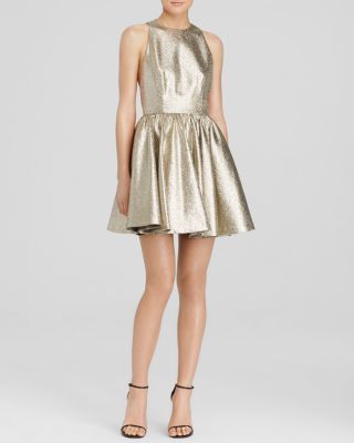 Alice and Olivia Alice + Olivia Dress - Tevin Metallic | Bloomingdale's  Women
