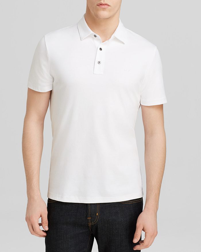 Michael Kors Sleek Slim Fit Polo Shirt In White