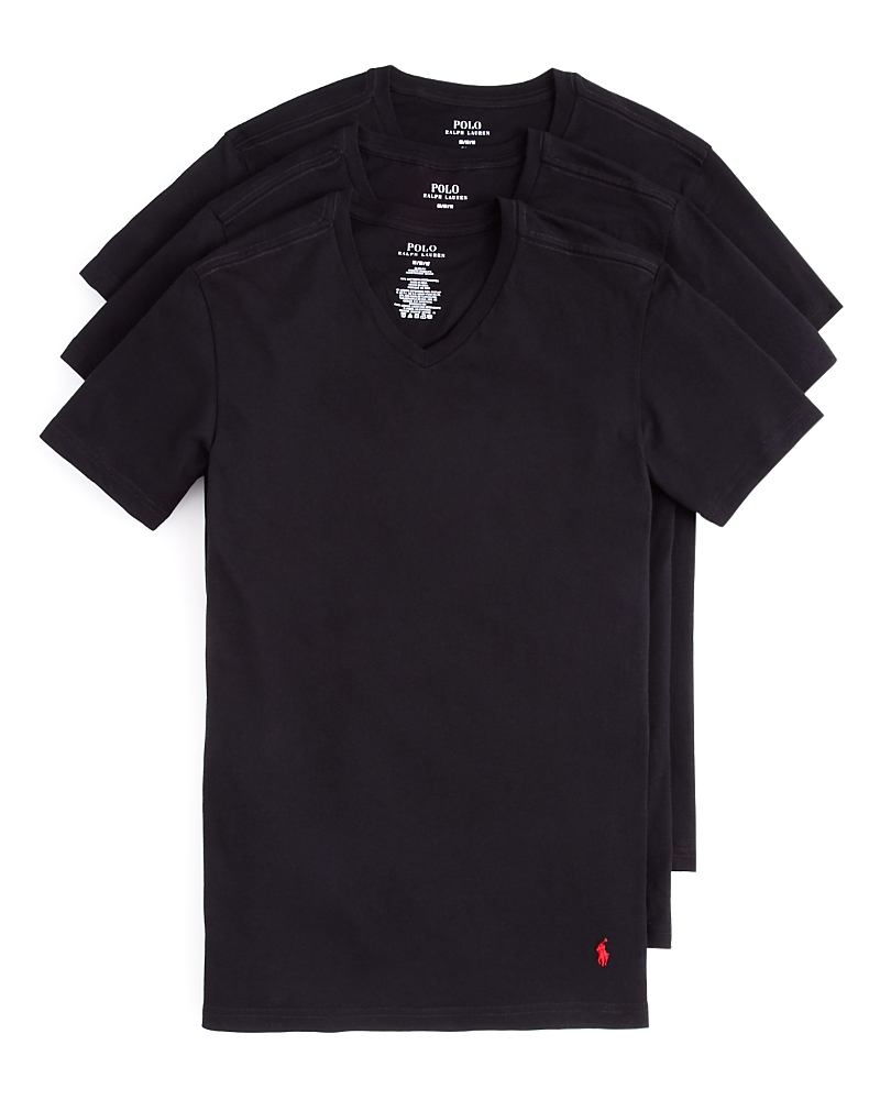 Polo Ralph Lauren Slim Fit V-Neck Undershirt, Pack of 3