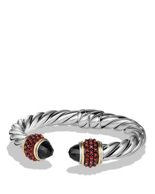 David Yurman - Osetra Bracelet with Black Onyx, Garnet and 18K Gold