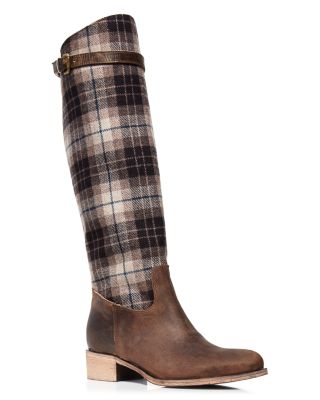 plaid riding boots