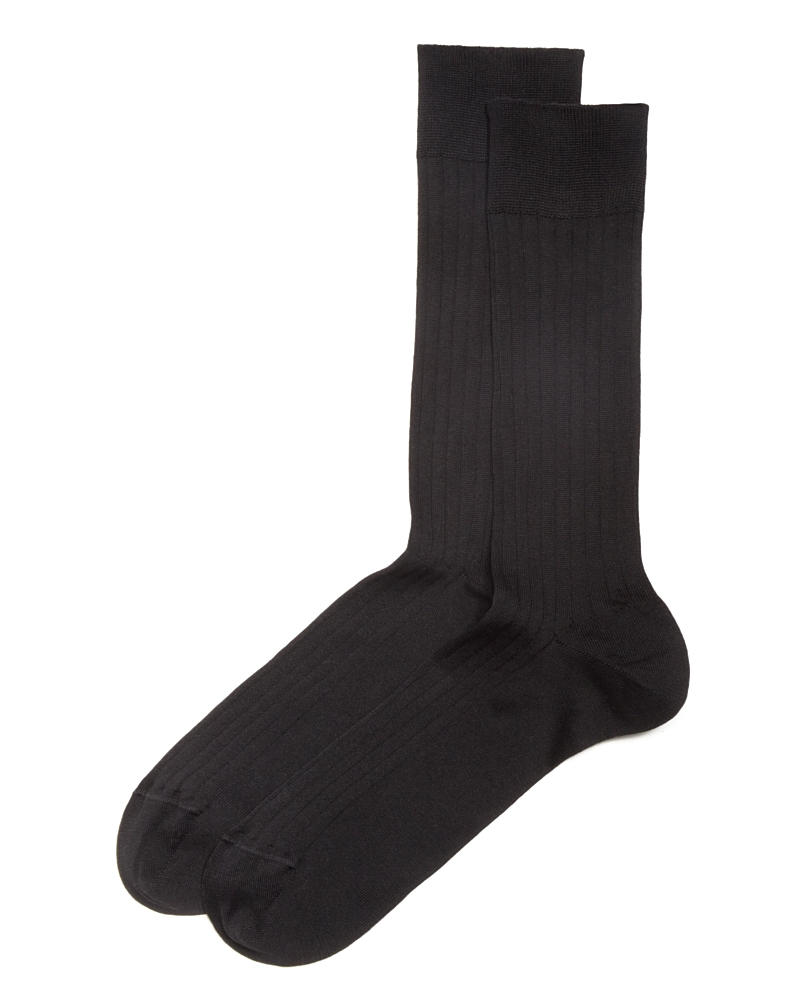 The Men's Store At Bloomingdale's Ribbed Cotton Blend Socks - Exclusive In Black