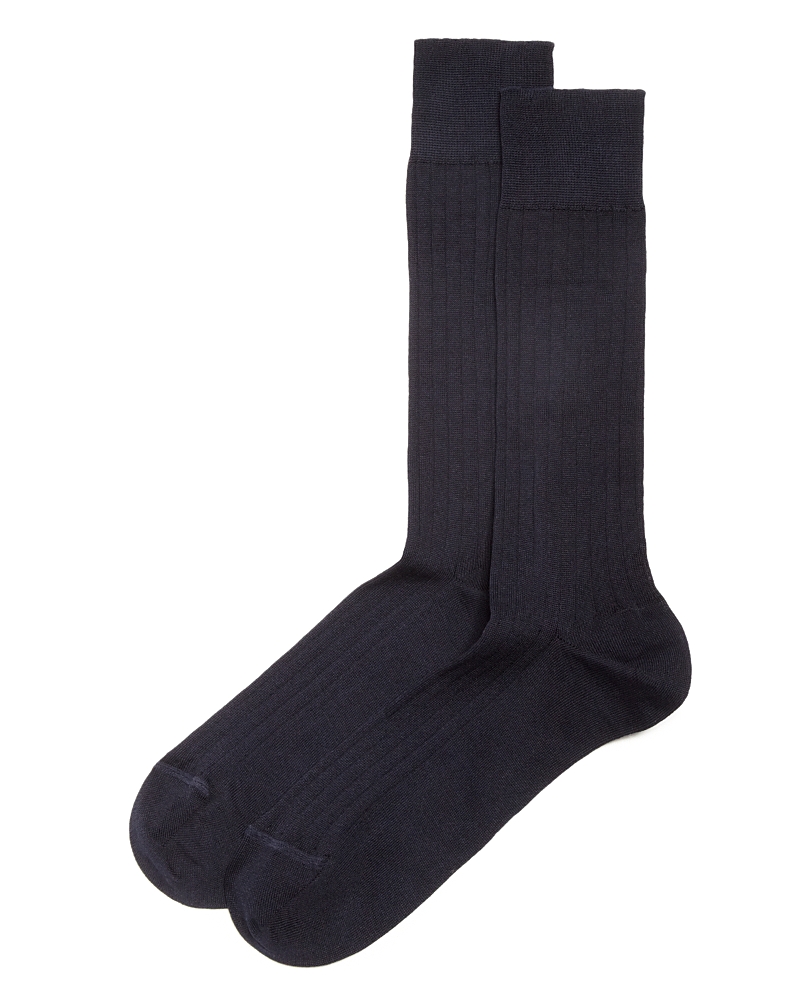 The Men's Store At Bloomingdale's Ribbed Cotton Blend Socks - Exclusive In Navy