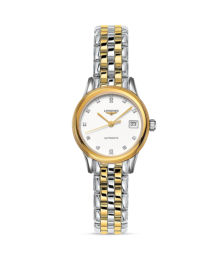 Longines L4.274.3.27.7 Yellow Gold And Diamond Watch In White/two Tone