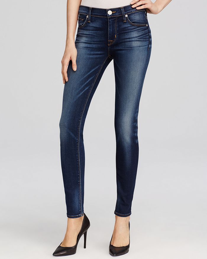 Hudson Nico Mid Rise Super Skinny Jeans in Blue Gold | Bloomingdale's