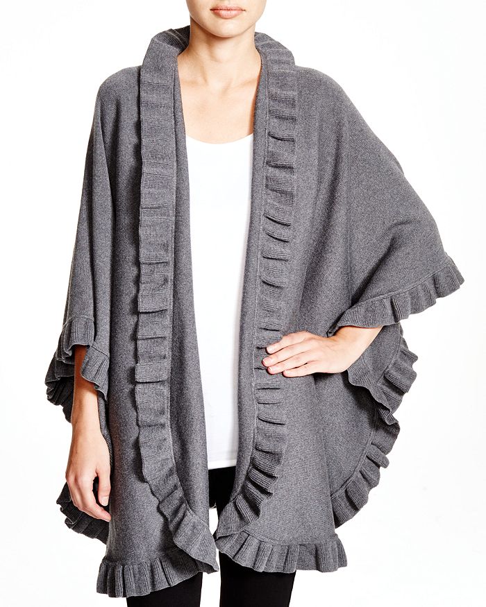 Lane D'olimpia Ruffle Wrap Scarf - 100% Exclusive In Gray