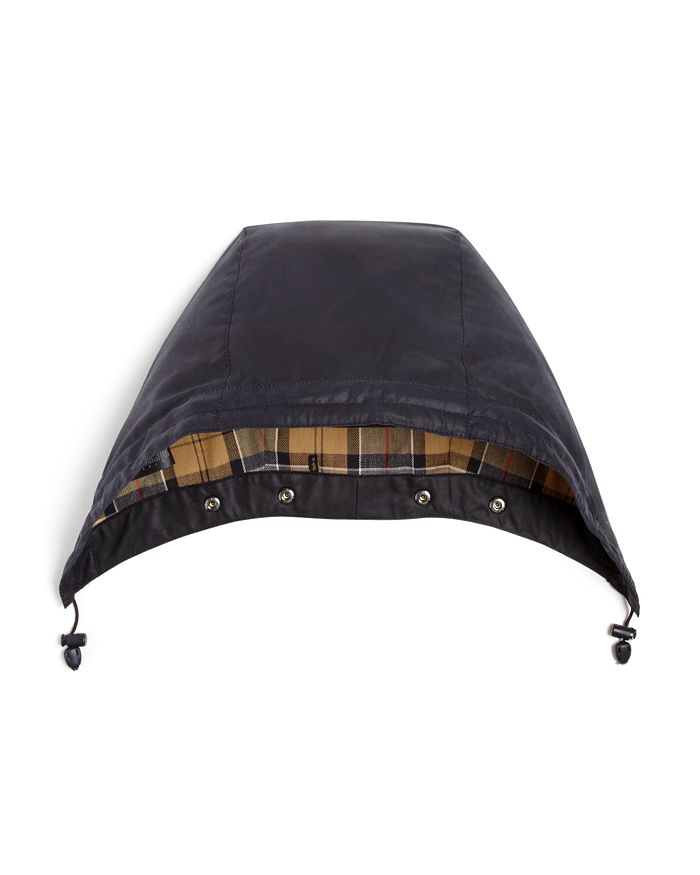 Shop Barbour Waxed Cotton Hood In Navy
