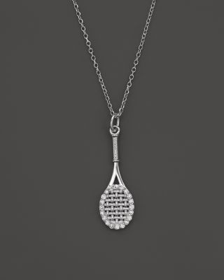 diamond tennis racket necklace