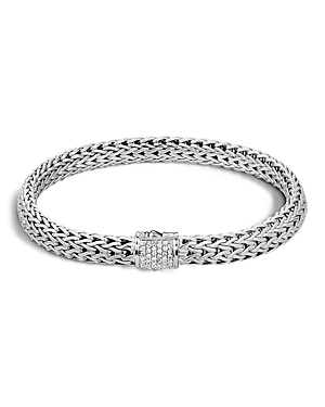 Shop John Hardy Classic Chain Sterling Silver Small Bracelet With Diamond Pave