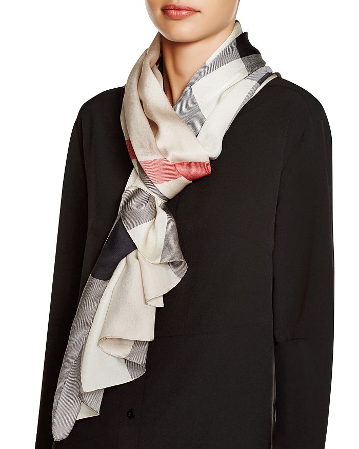 Burberry mega check sales satin silk scarf