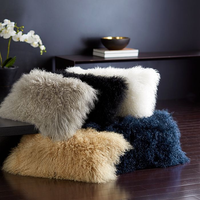 Donna Karan Flokati Fur Decorative Pillows 11 X 22 Bloomingdale S