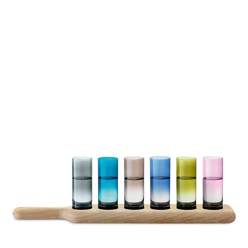 Lsa Paddle Shot Set In Beige/blue Multi