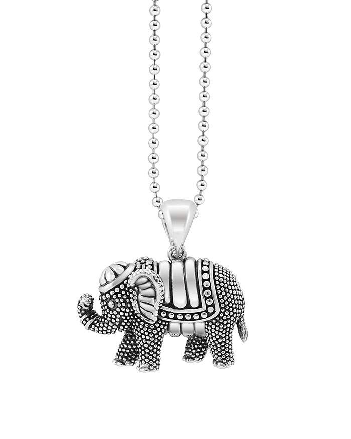 Shop Lagos Rare Wonders Elephant Pendant Necklace, 34 In Silver
