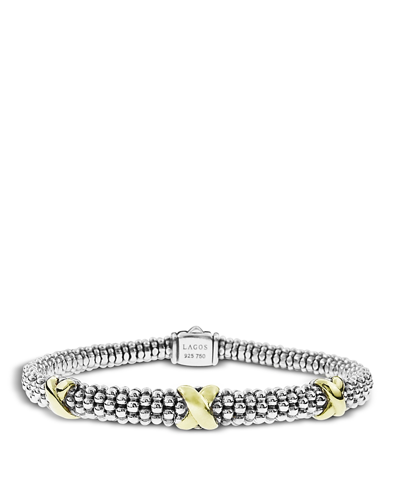Lagos 18k Gold And Sterling Silver Rope Bracelet In Gold/silver