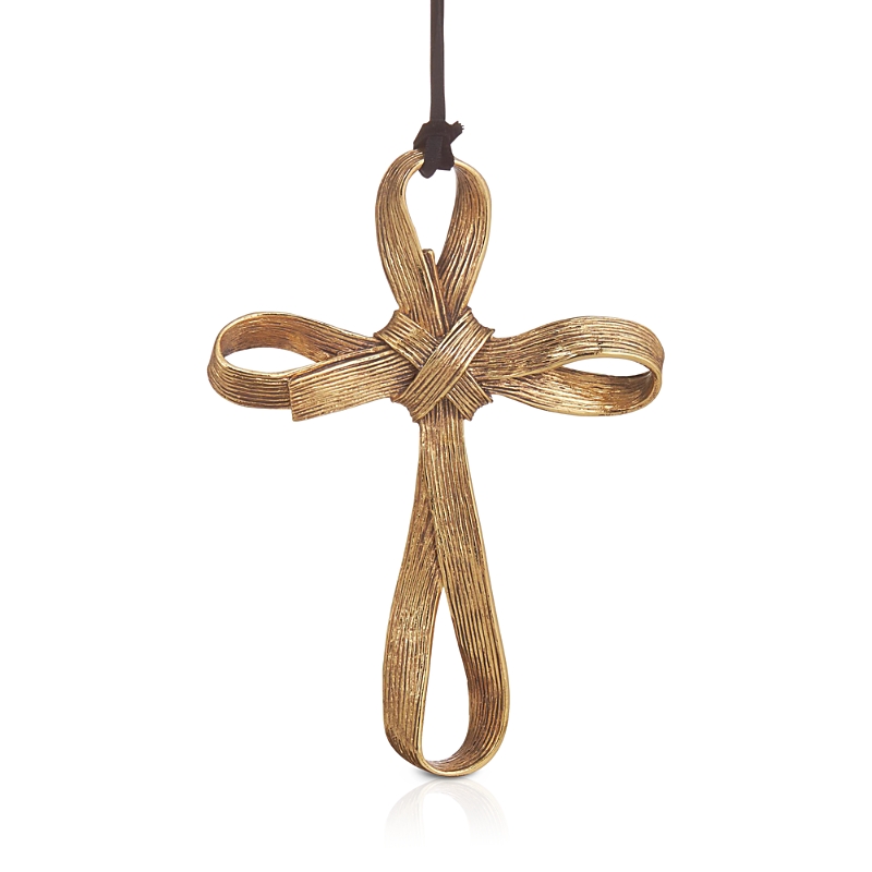 Michael Aram Palm Cross Ornament In Brown