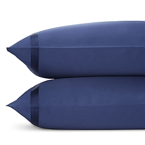 Shop Matouk Nocturne Sateen Standard Pillowcase, Pair In Navy