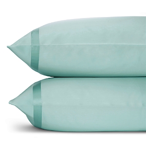 Shop Matouk Nocturne Sateen Standard Pillowcase, Pair In Aquamarine