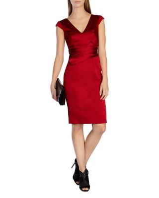 karen millen red satin dress