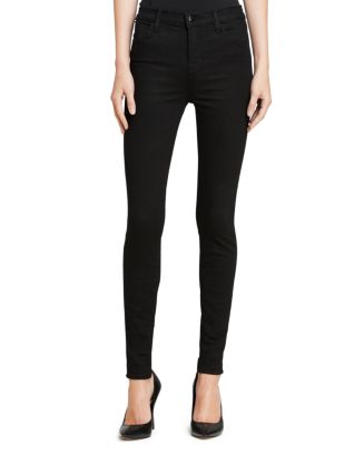 J Brand Maria High-Rise Skinny Jeans in Seriously Black | Bloomingdale's