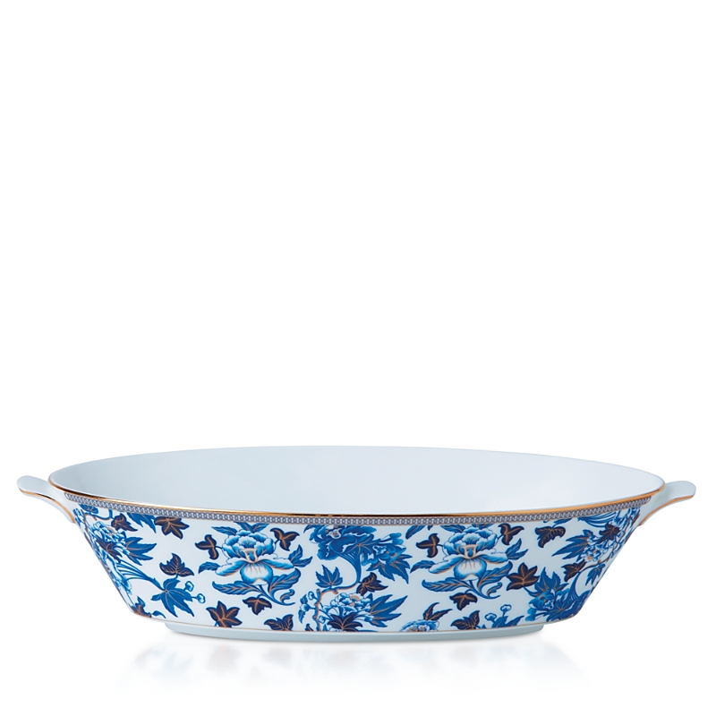 Wedgwood Hibiscus Oval Serving Bowl In Blue