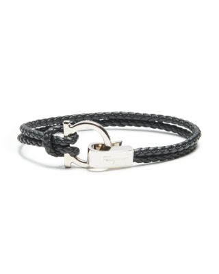 Ferragamo braided leather bracelet - Black