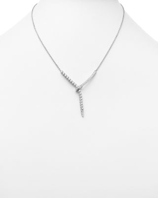 Diamond Y Necklace in 14K White Gold, 1.45 tcw&nbsp;