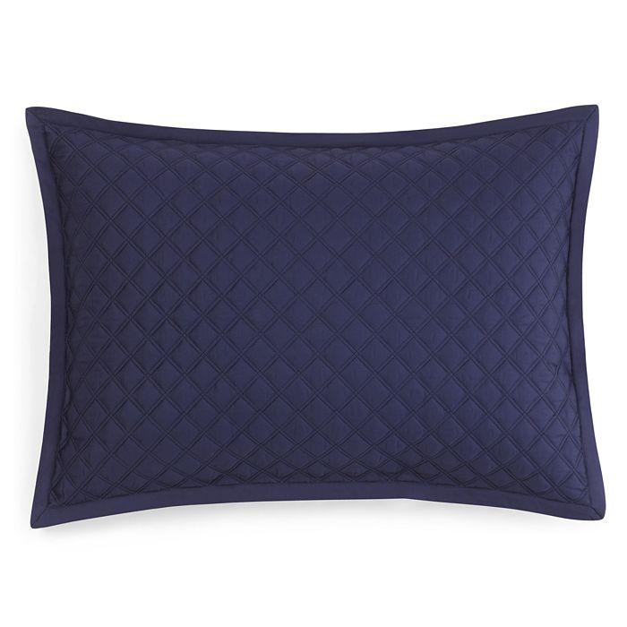 Hudson Park Collection Hudson Park Double Diamond Quilted Standard Sham - 100% Exclusive In Marine Navy