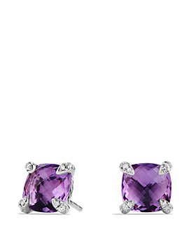 David Yurman - Sterling Silver Châtelaine Stud Earrings with Gemstones & Diamonds