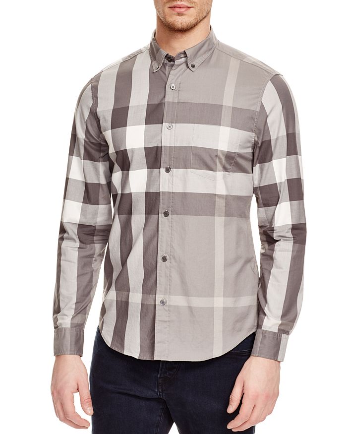 Burberry Fred Check Slim Fit Button-Down Shirt | Bloomingdale's